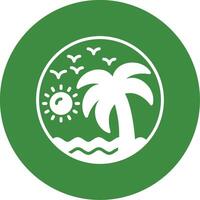 Beach painting Glyph Style Icon vector