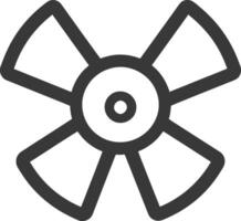 Line Drawing of a Four Bladed Fan with a Central Hub vector