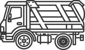 Line Drawing of a Garbage Truck vector