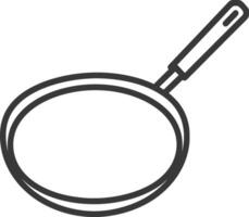 Line Drawing of a Frying Pan with a Handle vector