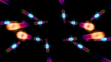 Colorful light trails create dynamic visuals for VJ performances video