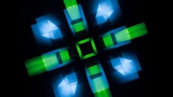 Dynamic blue square patterns creating hypnotic VJ loop for music visuals video