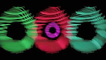 Dynamic VJ loop featuring vibrant circles and pulsating colors at night video