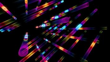 Vibrant light beams dance in a mesmerizing VJ loop from an abstract perspective video
