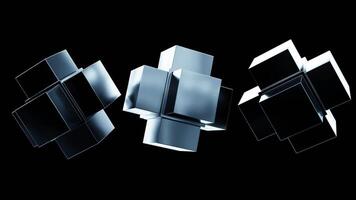 Dynamic geometric shapes creating mesmerizing visual patterns video