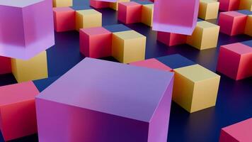 VJ Loop colorful geometric shapes on a dark blue background for music videos