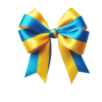 a blue and yellow bow on a transparent background png