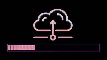 Retro Tech Loading Cloud Data Transfer video
