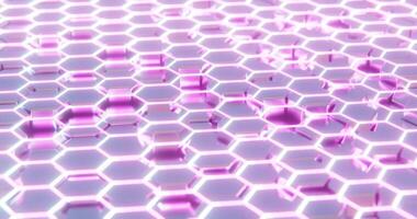 Illuminated Hexagonal Pattern with Neon Pink and Yellow Lights video
