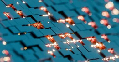 Futuristic 3D Render of Glowing Hexagonal Pattern - Neon Blue and Red Geometric Design video