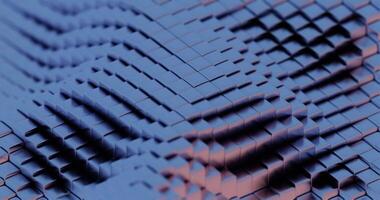 Abstract 3D Render of Blue and Purple Cubes - Geometric Pattern with Hexagonal Highlights video