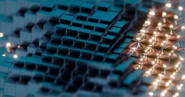 Futuristic 3D Render of Glowing Hexagonal Pattern - Neon Blue and Red Geometric Design video