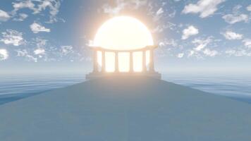 A Mesmerizing 3D Digital Art of Ancient Pillars at Dawn video
