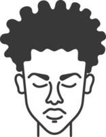 A black and white illustration of a man's face vector