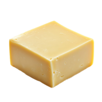 A smooth block of American cheese isolated on transparent background png