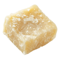 A chunk of parmesan cheese, with a gritty texture and visible crystallization png