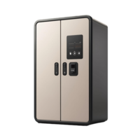 A travel locker with a digital smart lock system, designed for airport or train station use, isolated on transparent background png