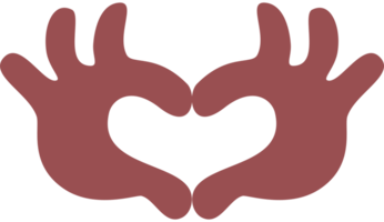 Illustration of hands in the shape of a heart png