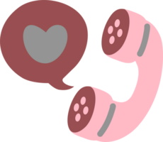 Illustration of a phone with a heart message png