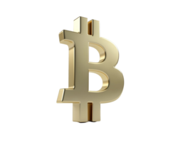 3d bitcoin symbol isolated on a transparent background png