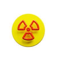 Radiation icon 3d render with red and yellow color png