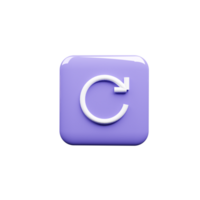 Reload symbol icon 3d render bule and white color png