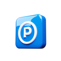 A blue square icon with the word parking on it png