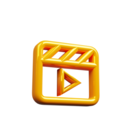 play button 3D render Icon symbol png