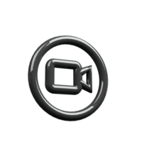 3D render icon of camera symbol png