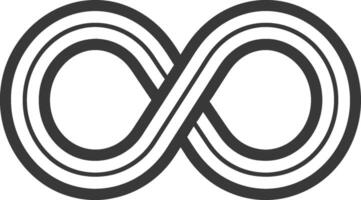 An infinite symbol is shown on a white background vector