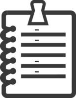 A black and white icon of a clipboard vector