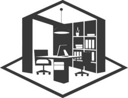 Office interior with desk and chair vector