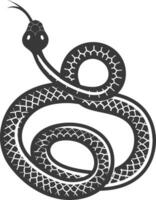 A black and white snake on a white background vector