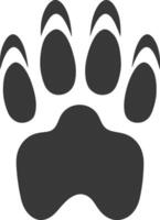 A black and white paw print on a white background vector