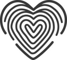 A heart shaped fingerprint icon vector