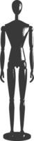 A silhouette of a robot standing on its legs vector