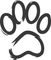 A black and white paw print on a white background vector