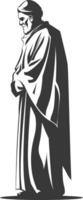 A silhouette of a man in a robe vector