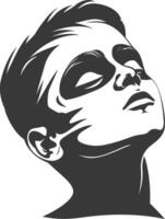 A black and white illustration of a man's face vector