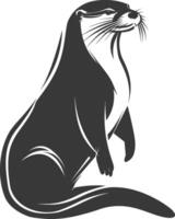 An otter is sitting on its hind legs and looking up vector