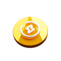 A yellow coin with a white circle on it png