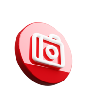 A red button with a camera icon on it png