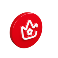 A red button with a crown on it png