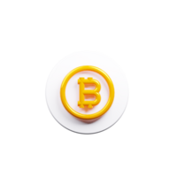 A bitcoin symbol on a white button png