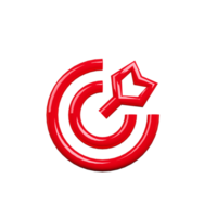 A red target with an arrow in the center png