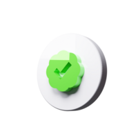 A green check mark on a white button png