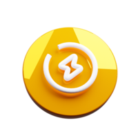 A yellow button with a white z symbol on it png