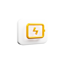 Charger Icon 3D Render with yellow and white color png