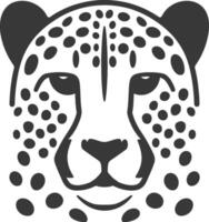 A black and white cheetah head on a white background vector