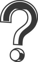 A question mark is shown on a white background vector